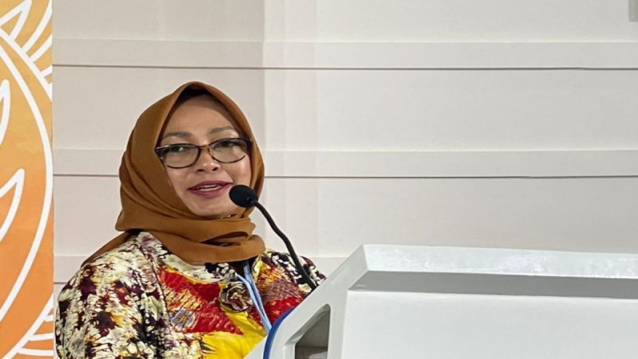 Deputi Bidang Koordinasi Pangan dan Pertanian Kemenko Perekonomian Musdalifah Mahmud dalam Konferensi Perubahan Iklim COP27 di Sharm El Sheikh, Mesir. (Kemenko Perekonomian)
