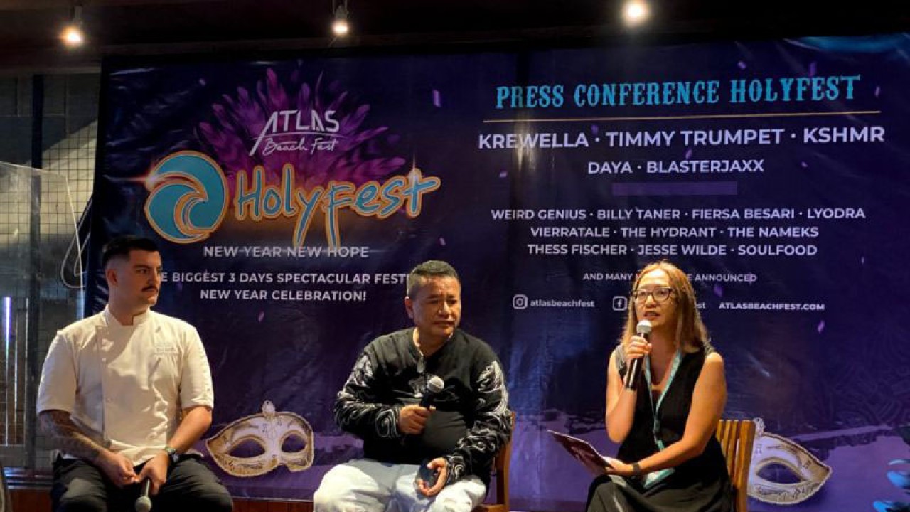 Konferensi pers festival musik Holyfest. ANTARA/Naufal Fikri Yusuf