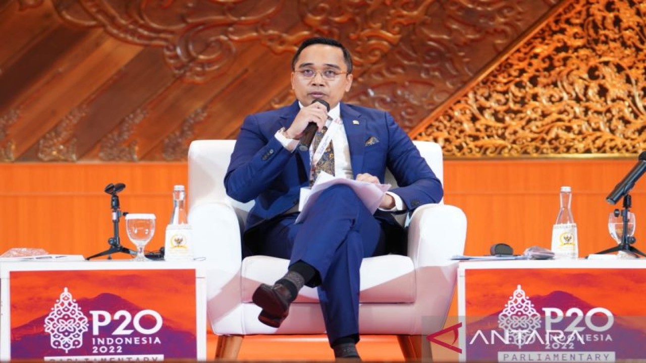 Wakil Ketua Badan Kerja Sama Antar Parlemen (BKSAP) DPR RI Putu Supadma Rudana menjadi pembicara dalam sesi diskusi di rangkaian acara pertemuan parlemen anggota G20 (P20), di Jakarta, Rabu (5/10/2022). (ANTARA/Dokumentasi Pribadi)