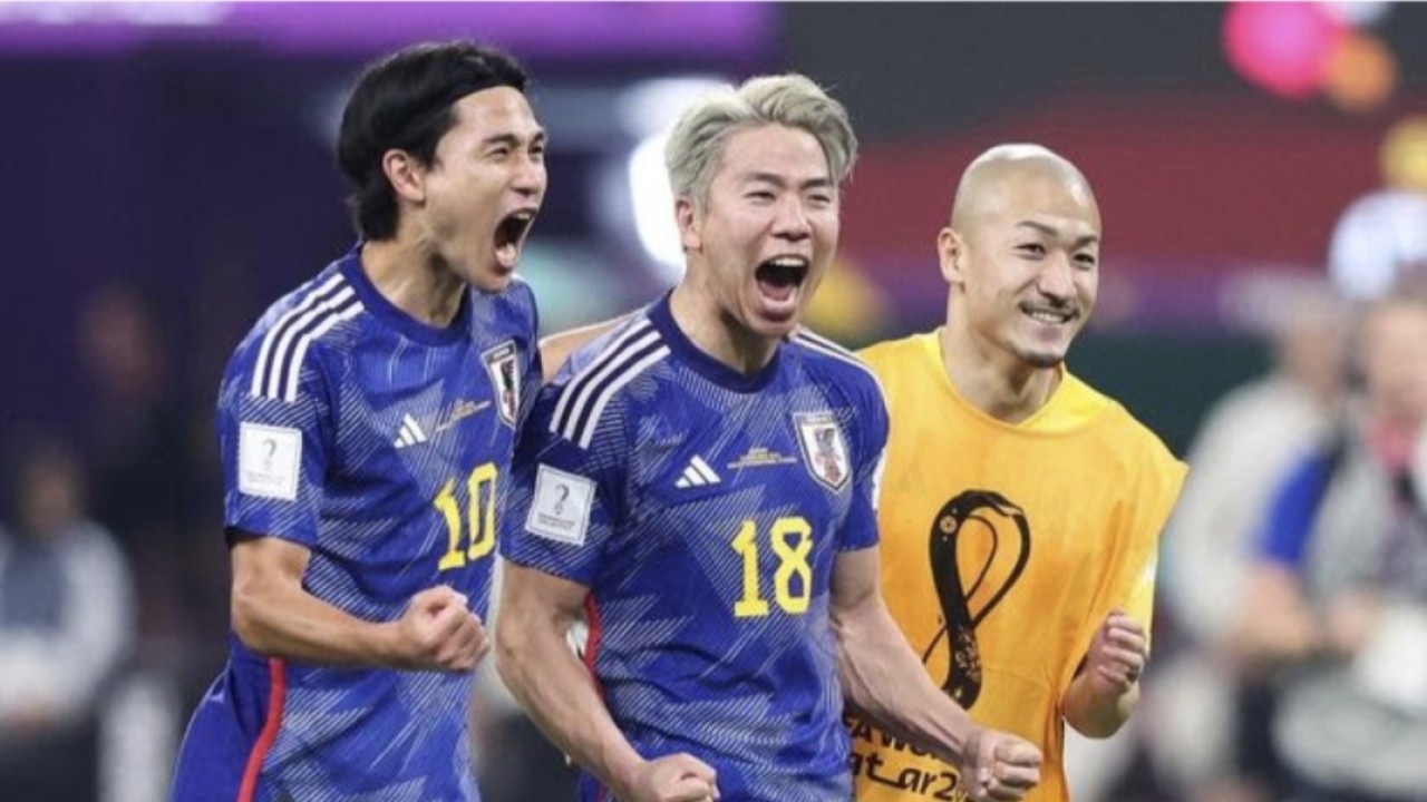 Selebrasi Timnas Jepang
