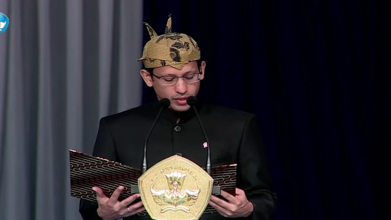 Tangkapan layar Menteri Pendidikan, Kebudayaan, Riset dan Teknologi (Mendikbudristek) Nadiem Anwar Makarim di Jakarta, Jumat (25/11/2022) (ANTARA/Indriani)