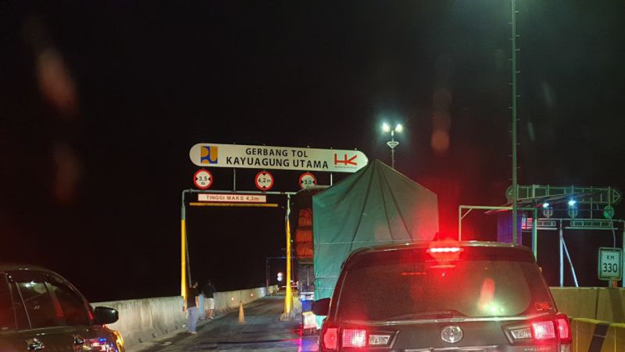Suasana di pintu tol Kayu Agung (ANTARA/Yudi Abdullah/22)