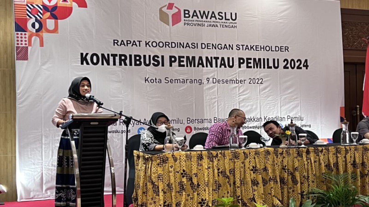 Koordinator Divisi Pencegahan dan Partisipasi Masyarakat Bawaslu Provinsi Jateng Anik Sholihatun. ANTARA/Wisnu Adhi
