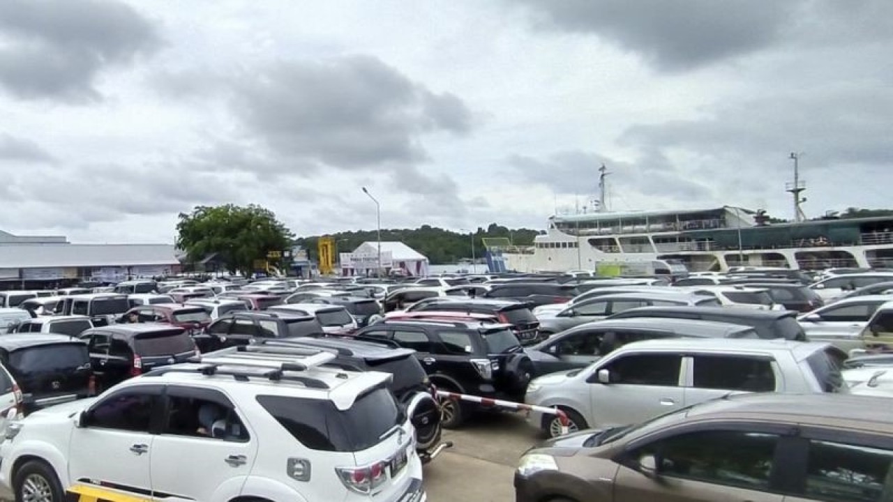 Antrian kendaraan di Pelabuhan Roro Telaga Punggur beberapa waktu lalu. (ANTARA/Yude)