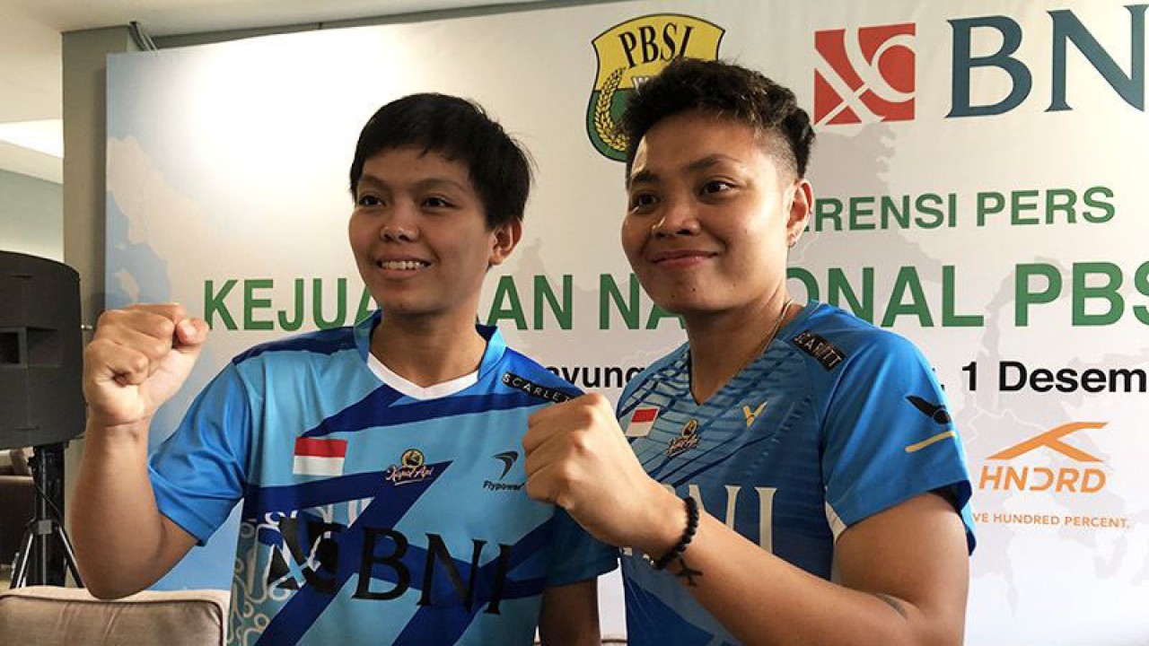 Ganda putri bulu tangkis Indonesia Apriyani Rahayu/Siti Fadia Silva Ramadhanti. (ANTARA/Roy Rosa Bachtiar)