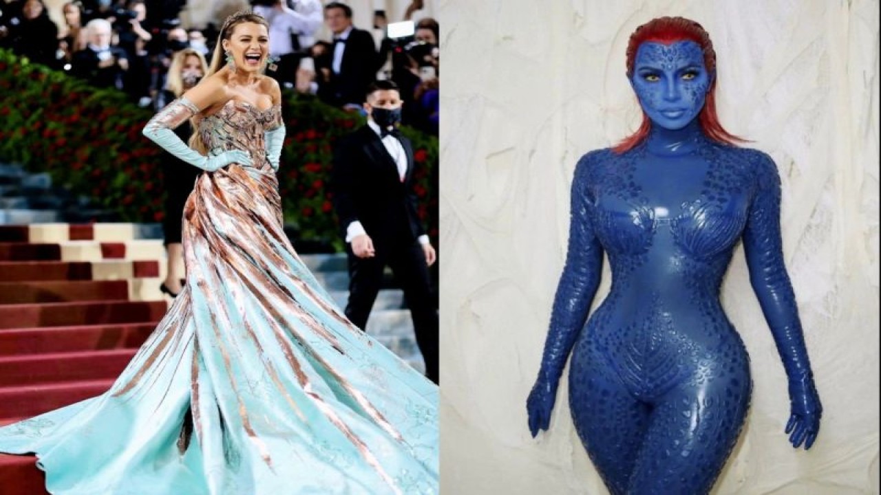 Blake Lively di Met Gala 2022 dan Kim Kardashian saat Halloween 2022 (ANTARA/Instagram @themetgalaofficial & @kimkardashian)