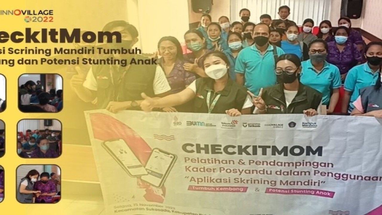 Kelompok Mahasiswa Universitas Pendidikan Ganesha (Undiksha) Singaraja, Kabupaten Buleleng, Bali mengembangkan aplikasi penjaringan mandiri atau pemantauan tumbuh kembang dan potensi stunting/kekerdilan pada anak yang dinamai 'CheckItMom' dalam ajang kompetisi sosial bertema Innovillage 2022. (Antara News Bali/HO-Humas Undiksha/Bgs/2022)