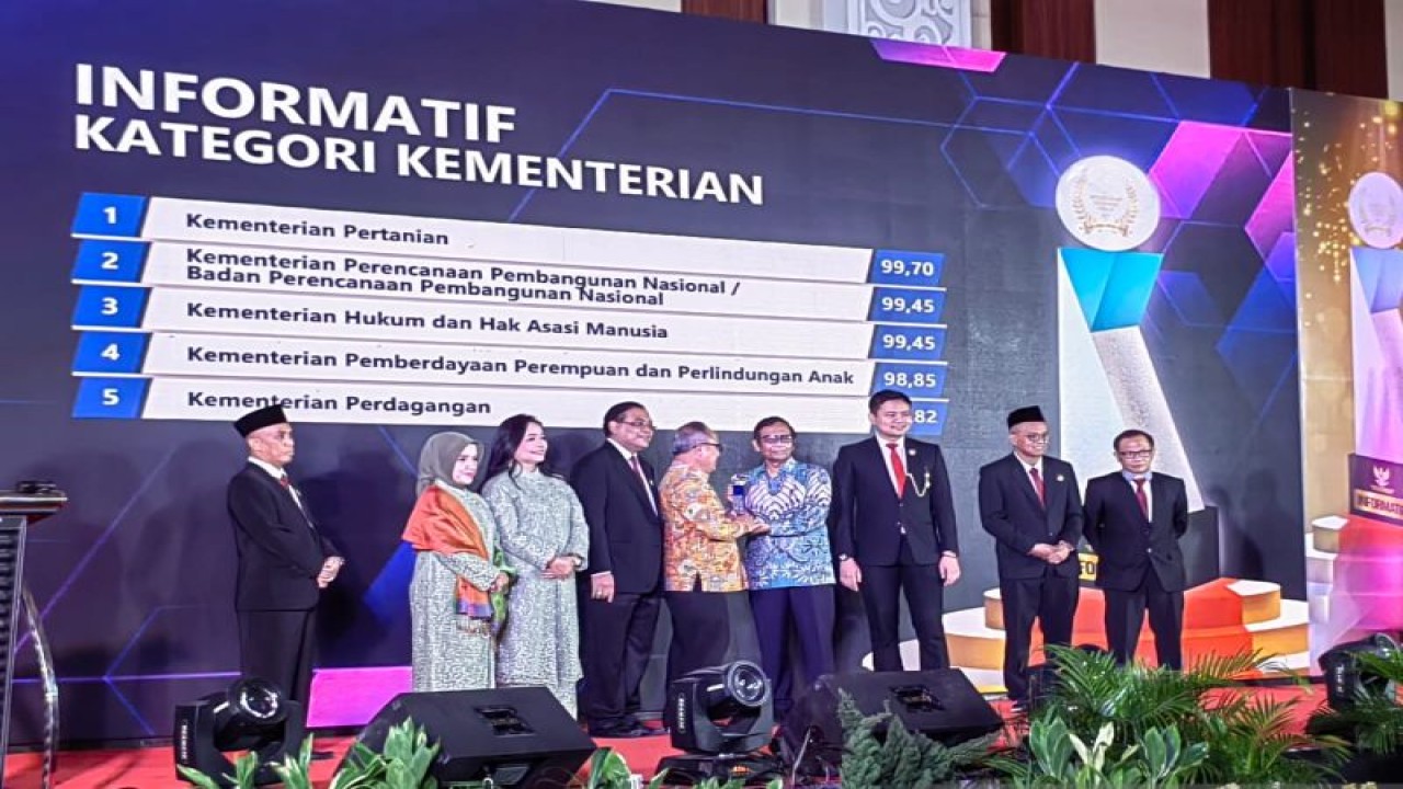 Komisi Informasi Pusat menggelar acara "Anugerah Keterbukaan Informasi Publik 2022" di Tangerang, Banten, Rabu (14/12/2022). ANTARA/Melalusa Susthira K
