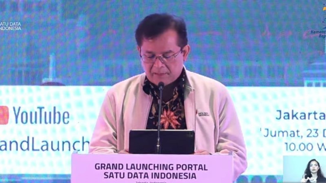 Tangkapan layar - Deputi Bidang Pemantauan, Evaluasi, dan Pengendalian Pembangunan Bappenas ​​​​​​​Rudy S. Prawiradinata dalam Grand Launching SDI di Jakarta, Jumat (23/12/2022). ANTARA/Sanya Dinda