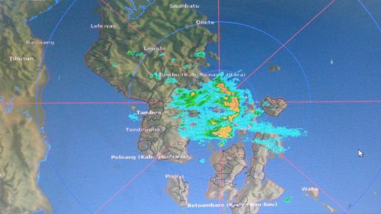 Badan Meteorologi, Klimatologi, dan Geofisika (BMKG) Kendari, Provinsi Sulawesi Tenggara memprediksi potensi hujan sedang hingga lebat masih menyelimuti beberapa wilayah kabupaten dan kota di Sultra. (ANTARA/HO-BMKG Kendari)