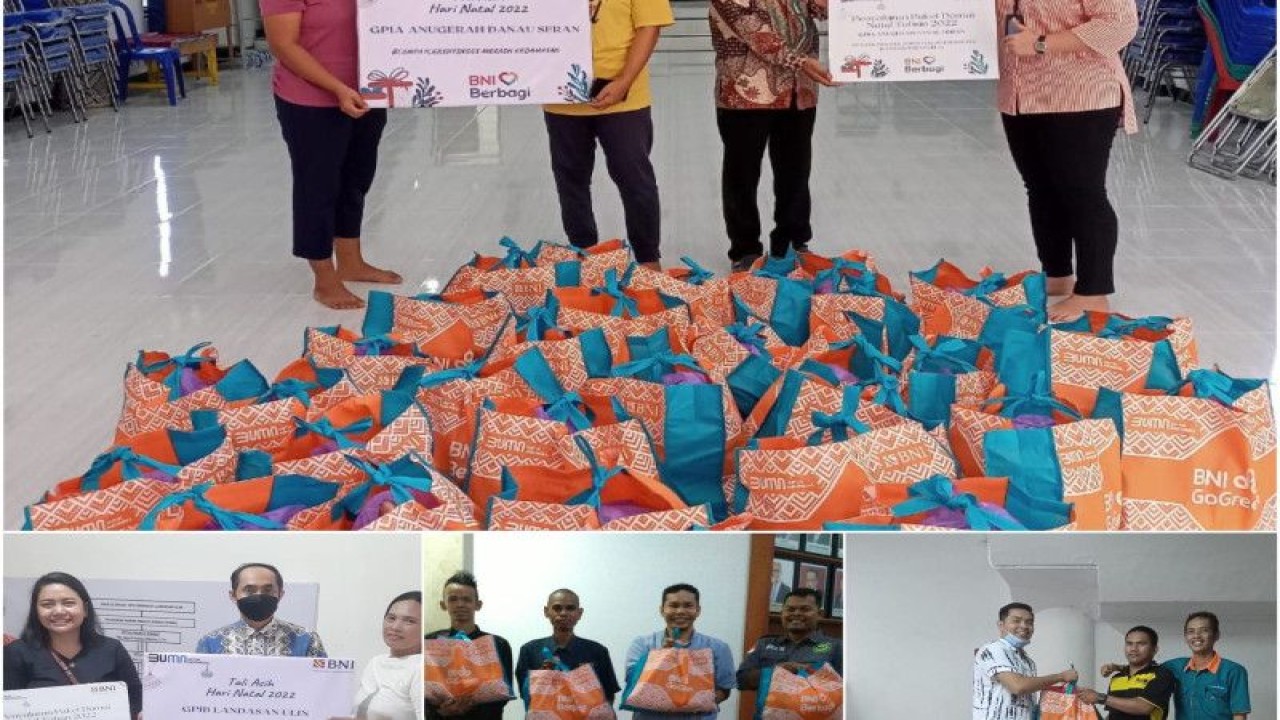 Program Corporate Social Responsibility (CSR) bertema "Lompat Lebih Tinggi Meraih Damai Natal" untuk menyambut Hari Raya Natal 2022 dan Tahun Baru 2023. ANTARA/HO-BNI