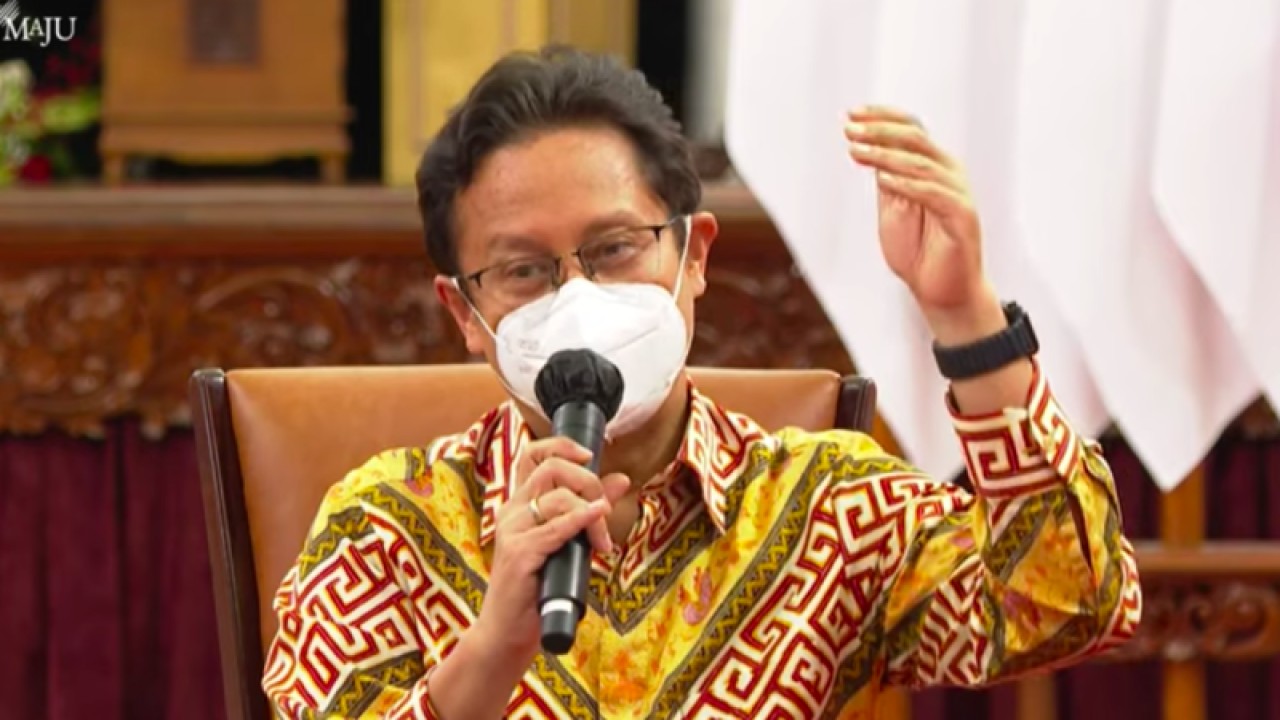 Tangkapan layar siaran pernyataan Menteri Kesehatan Budi Gunadi Sadikin di Istana Negara, Jakarta, Jumat (30/12/2022). (ANTARA/Indra Arief)