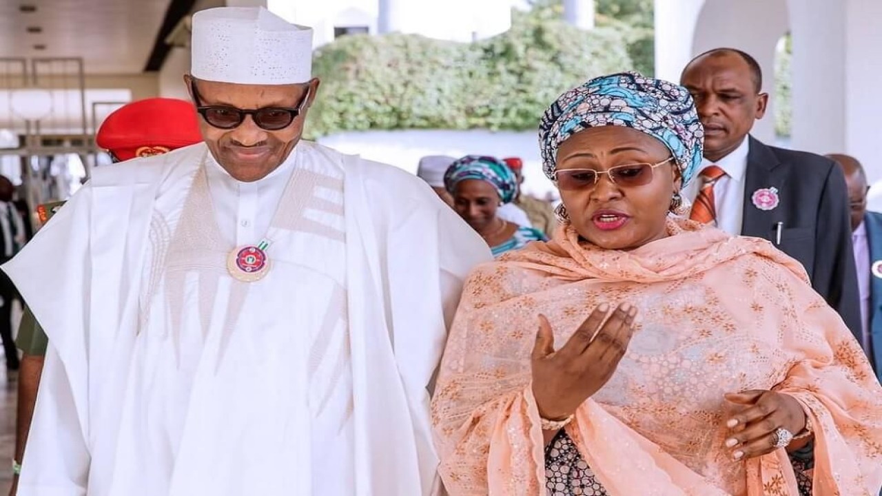 Presiden Nigeria Muhammadu Buhari dan Ibu Negara, Aisha Buhari. (Daily Trust)