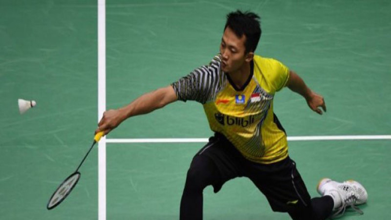 Arsip - Pebulu tangkis tunggal putra Indonesia Ihsan Maulana Mustofa. (ANTARA/Puspa Perwitasari)