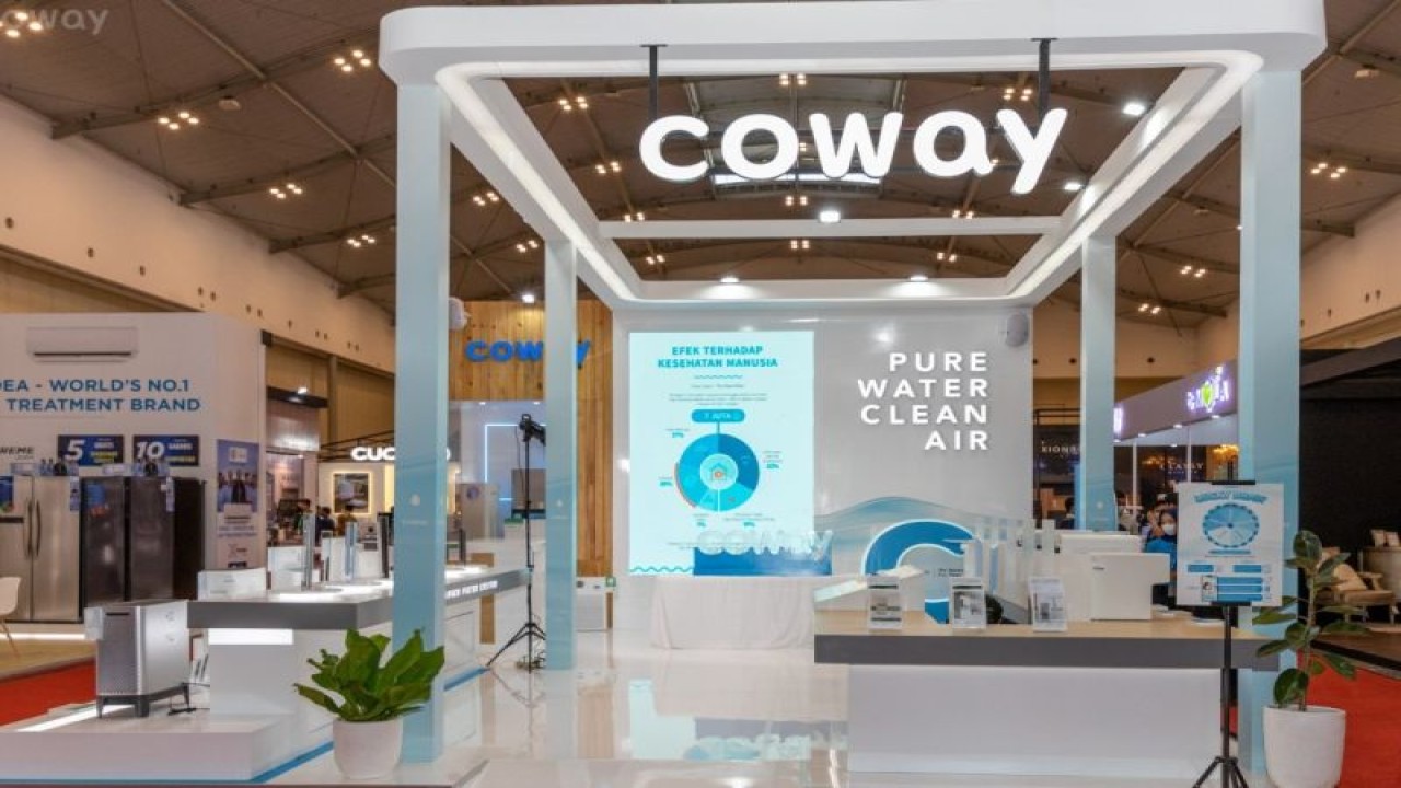Ilustrasi booth Coway di di pameran Home Design & Interior Exhibition (HOMEDEC)  di ICE BSD, Tangerang Selatan. (ANTARA/HO)
