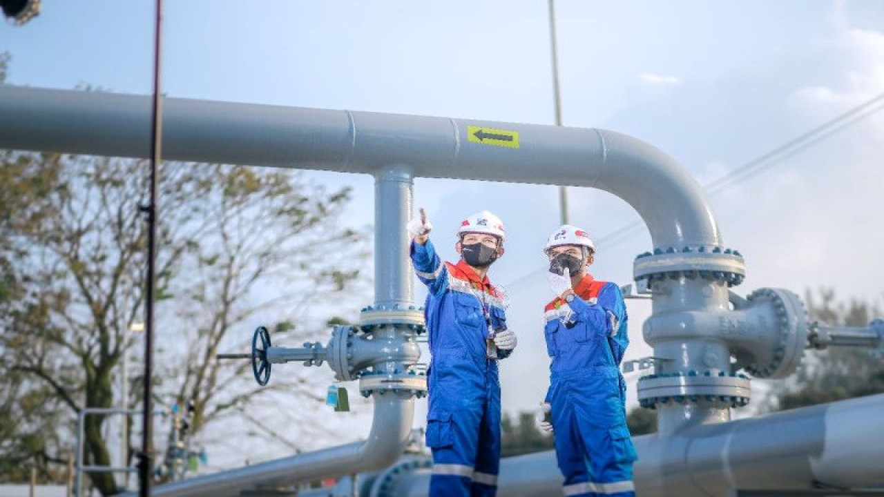 Ilustrasi - Fasilitas pipa minyak Blok Rokan di Metering Dumai, Riau, yang dikelola PT Pertamina Gas (Pertagas). ANTARA/HO-Pertagas