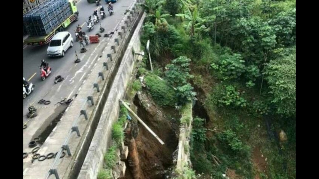 Jalur Bogor-Sukabumi terancam amblas. (Net)