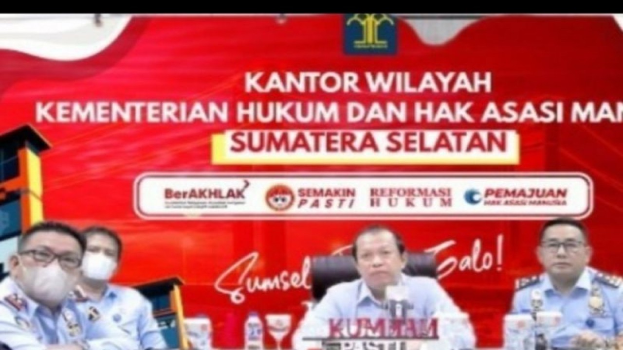 Kakanwil bersama sejumlah pejabat Kemenkumham Sumsel (ANTARA/Yudi Abdullah/22)