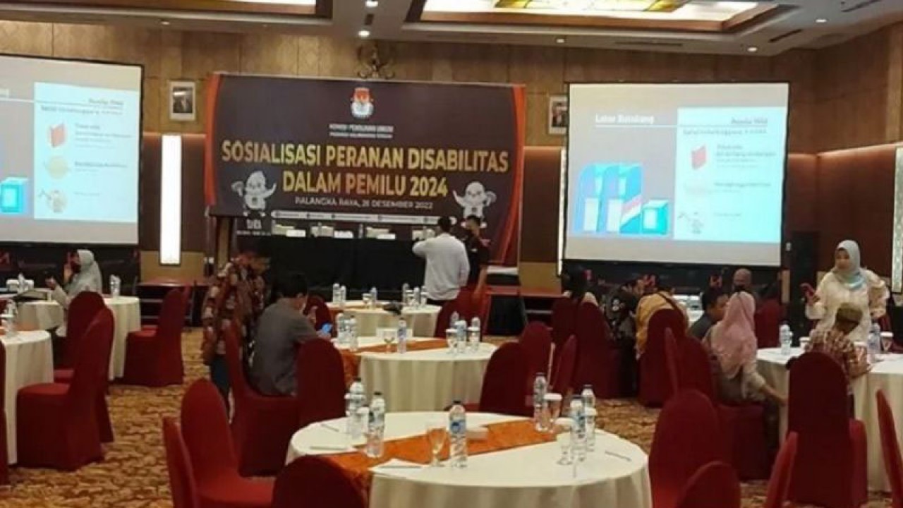 KPU Kalteng sosialisasikan Pemilu 2024 pada penyandang disabilitas di Palangka Raya. ANTARA/HO-KPU Kalteng.