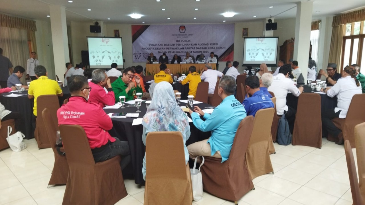 KPU Cimahi gelar uji publik bersama Parpol Dan Bawaslu Cimahi.