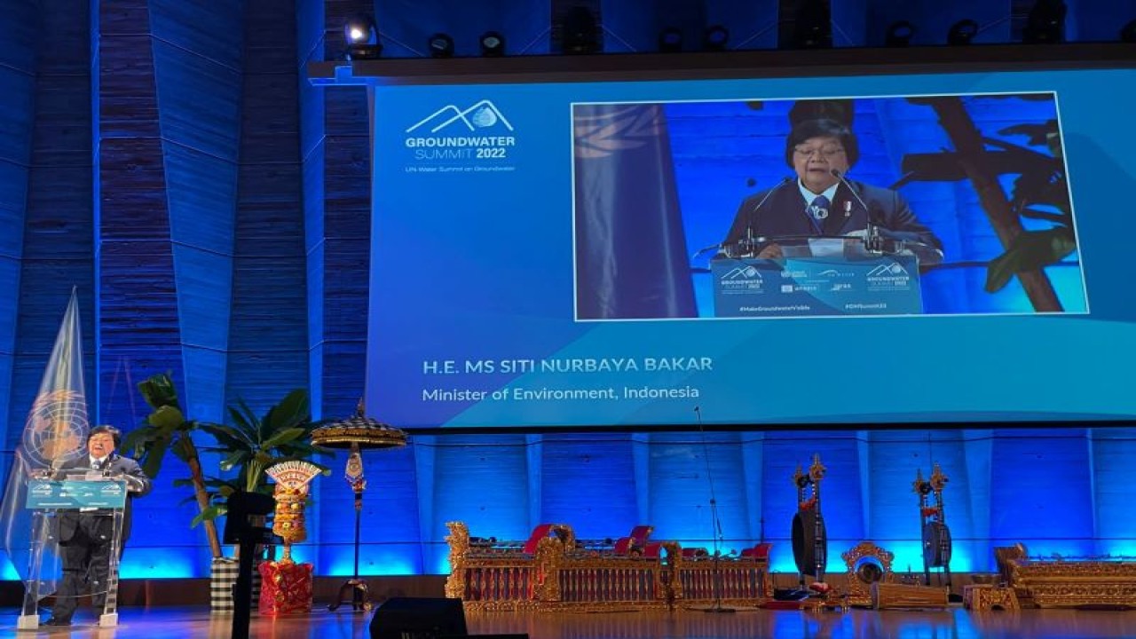 Menteri LHK SIti Nurbaya dalam UN Water Summit on Groundwater di Paris, Perancis, Rabu waktu setempat (7/12/2022) (ANTARA/HO-KLHK)
