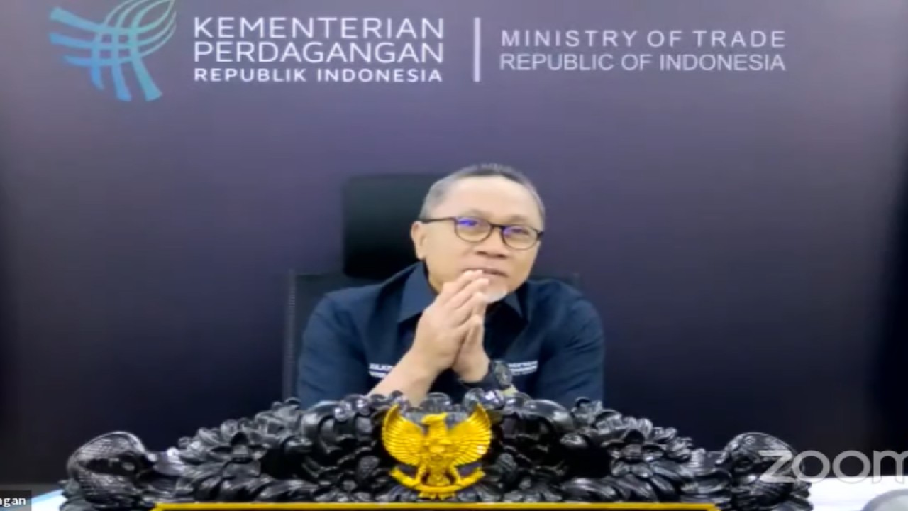 Tangkapan layar Menteri Perdagangan Zulkifli Hasan dalam webinar "Polemik Impor Beras di Akhir Tahun" yang digelar Ikatan Cendikiawan Muslim Indonesia (ICMI) di Jakarta, Selasa (27/12/2022). (ANTARA/Youtube ICMI TV)