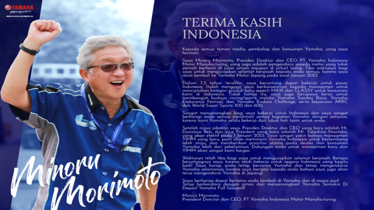 Minoru Morimoto CEO Yamaha Indonesia (ANTARA/HO)