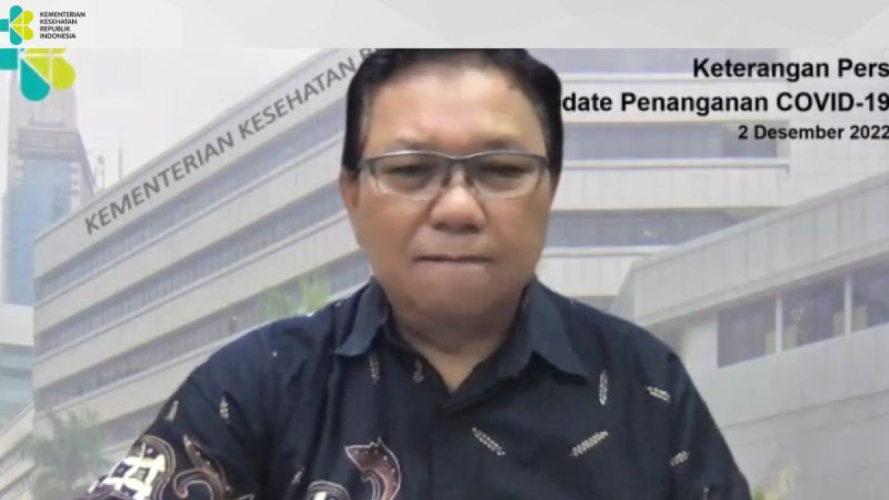 Tangkapan layar Juru Bicara Kemenkes Mohammad Syahril dalam Media Brief yang diikuti secara daring di Jakarta, Jumat (2/12/2022). (ANTARA/Hreeloita Dharma Shanti)