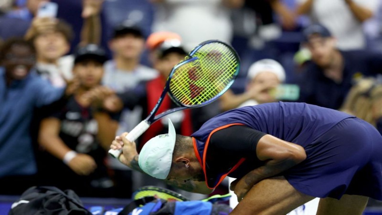 Petenis Australia Nick Kyrgios . (Getty Images via AFP/ELSA)