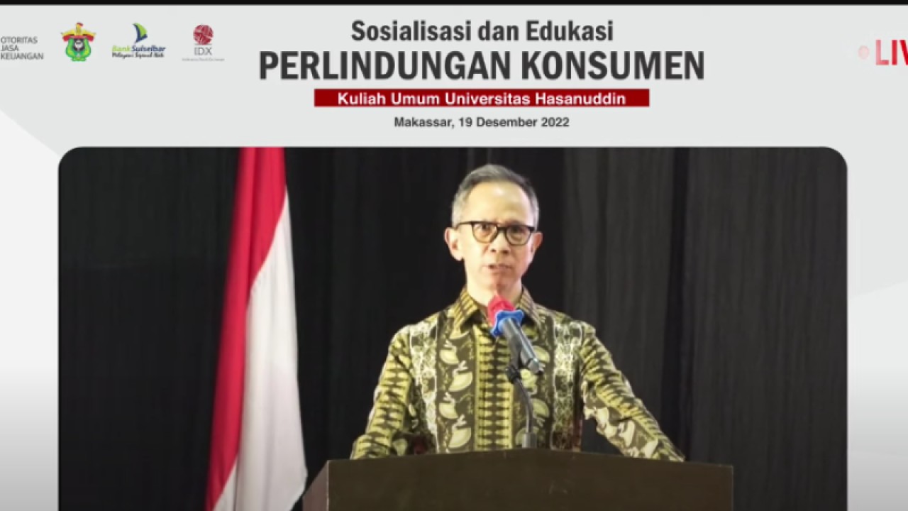 Tangkapan Layar - Ketua Dewan Komisioner Otoritas Jasa Keuangan (OJK) Mahendra Siregar dalam webinar bertajuk Sosialisasi dan Edukasi Perlindungan Konsumen yang dipantau di Jakarta, Senin (19/12/2022). ANTARA/Muhammad Heriyanto