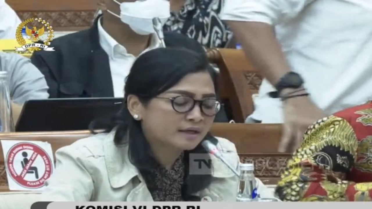 Direktur Utama Pelayaran Nasional Indonesia (PELNI) Tri Andayani saat Rapat Dengar Pendapat dengan Komisi VI DPR RI di Jakarta, Rabu. (ANTARA/ Tangkapan Layar Aplikasi)