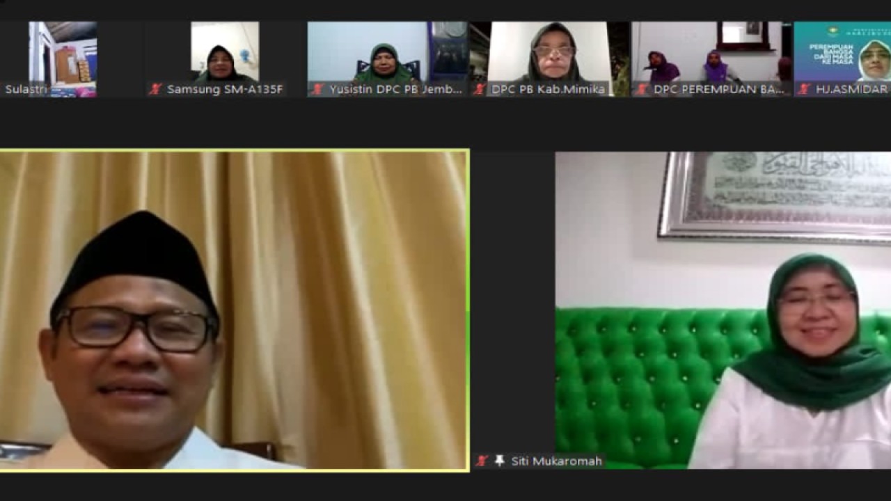 Tangkapan layar Ketua Umum DPP Partai Kebangkitan Bangsa (PKB) Abdul Muhaimin Iskandar (kiri) di Jakarta, Rabu (21/12/2022). (ANTARA/HO- Dokumentasi Pribadi)