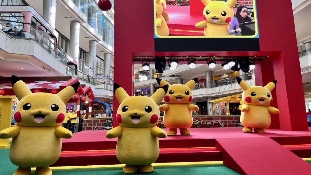 Tarian para Pikachu di Pokemon Festival Jakarta 2022, Pantai Indah Kapuk, Jakarta Utara, Kamis (8/12/2022) (ANTARA/Nanien Yuniar)