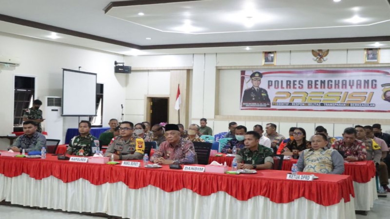 Polres Bengkayang beserta para pihak lainnya mengikuti Rakor Lintas Sektoral Tingkat Menteri dalam rangka Pengamanan Natal 2022 dan Tahun Baru 2023 (ANTARA/Wati)