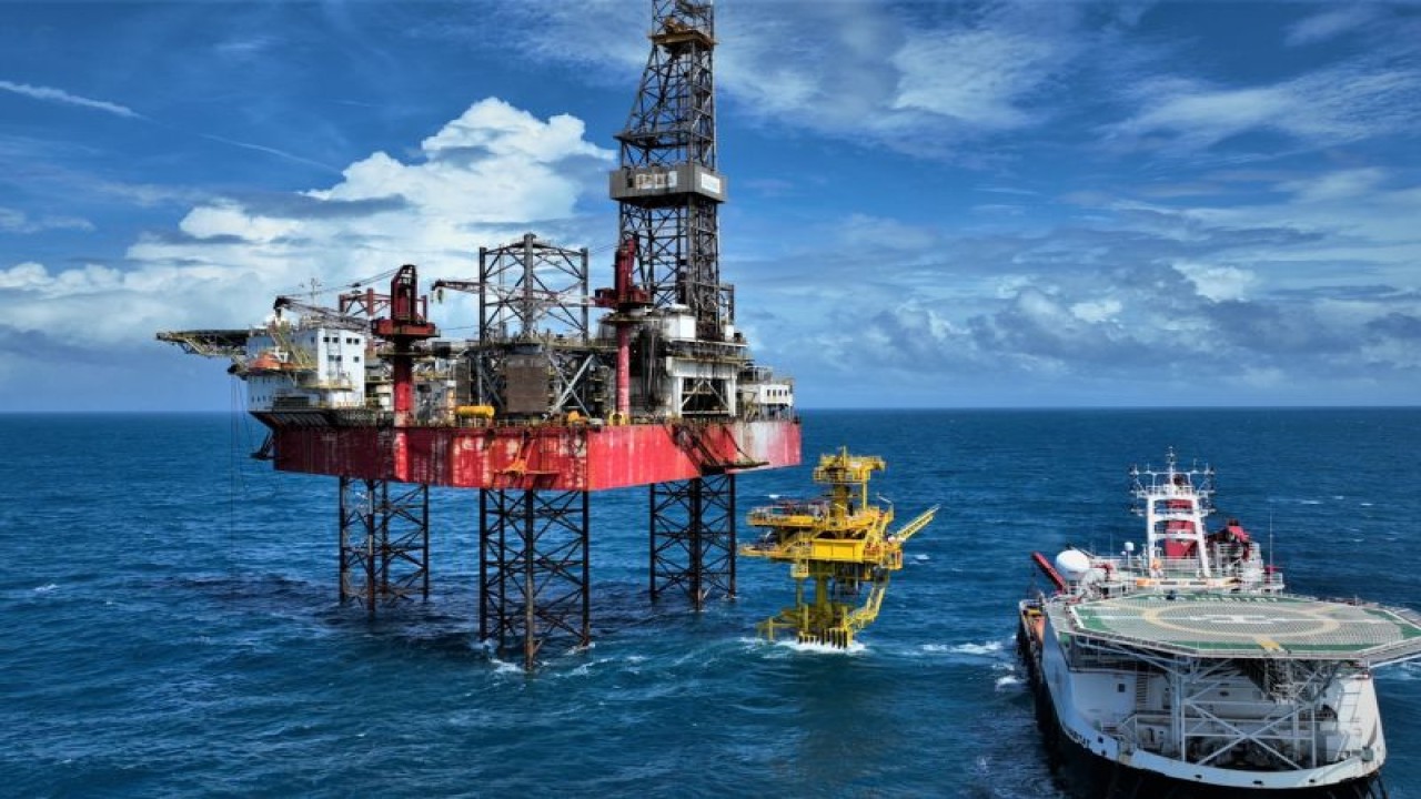 Proyek Belida Extension yang berlokasi di Wilayah Kerja Blok B Laut Natuna, Provinsi Kepulauan Riau, Rabu (28/12/2022). (ANTARA/HO-Humas SKK Migas/Cherman)