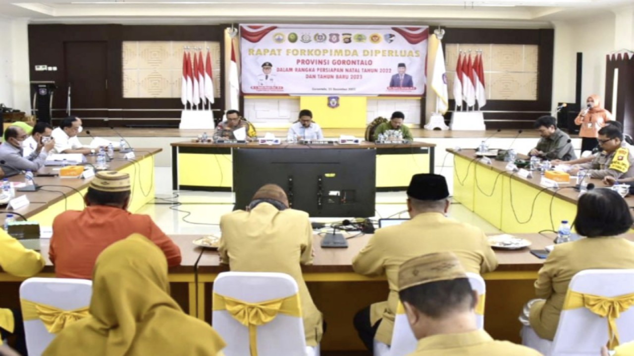 Suasana Rapat Forkopimda Provinsi Gorontalo pada Kamis (22/12/2022). (ANTARA/HO-kominfo)