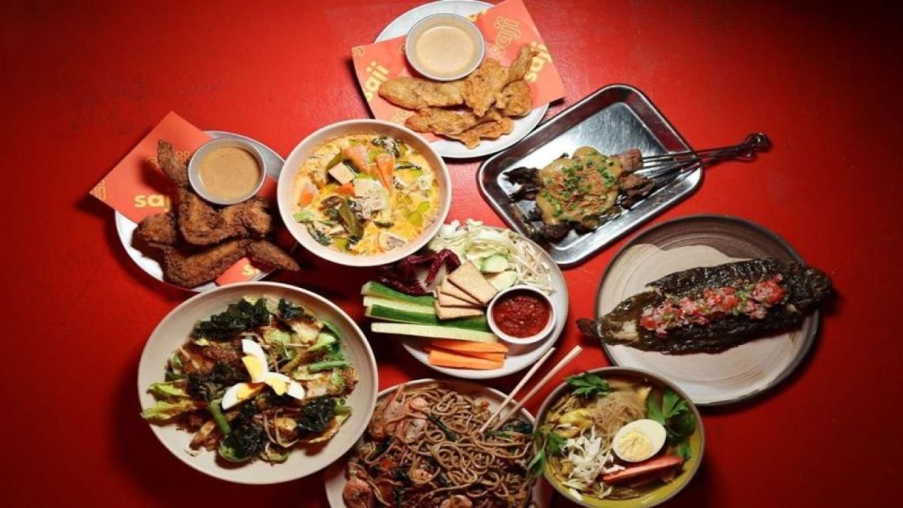 Restoran Saji menyediakan berbagai makanan khas Indonesia di Kopenhagen, Denmark, Selasa (6/12/2022). (ANTARA/HO-Restoran Saji)