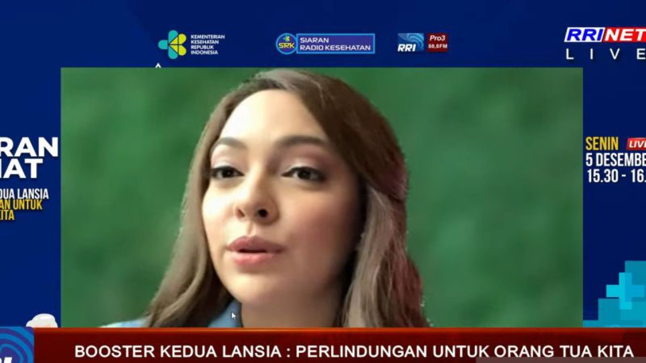 Tangkapan layar Juru Bicara Pemerintah untuk COVID-19 Reisa Broto Asmoro dalam Siaran Sehat yang diikuti secara daring di Jakarta, Senin (5/12/2022). (ANTARA/Hreeloita Dharma Shanti)