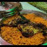 Seporsi majboos, menu nasi-nasian yang menjadi salah satu hidangan nasional Qatar. (ANTARA/Gilang Galiartha)-1670814541