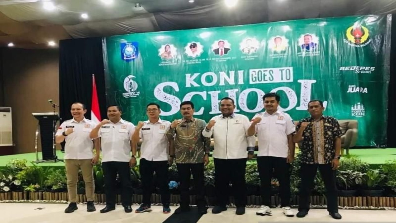 Komite Olahraga Nasional Indonesia (KONI) Provinsi Kepulauan Bangka Belitung menggelar kegiatan "Goes To School" Tahun 2022 di Pangkalpinang, Kamis. ANTARA (Aprionis)