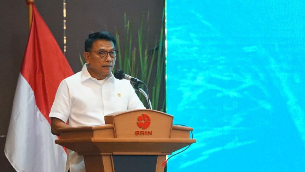 Kepala Staf Kepresidenan Moeldoko menjadi pembicara dalam acara Bincang Pembangunan Seri XII di Kampus BRIN, Jakarta, Senin (5/12). (ANTARA/HO-Kantor Staf Presiden)