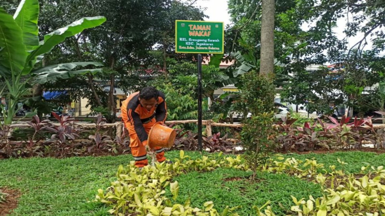 Kelurahan Srengseng Sawah membuat taman baru bernama Taman Wakaf, Jakarta, Rabu (14/12/2022). ANTARA/HO-Kominfotik Jakarta Selatan