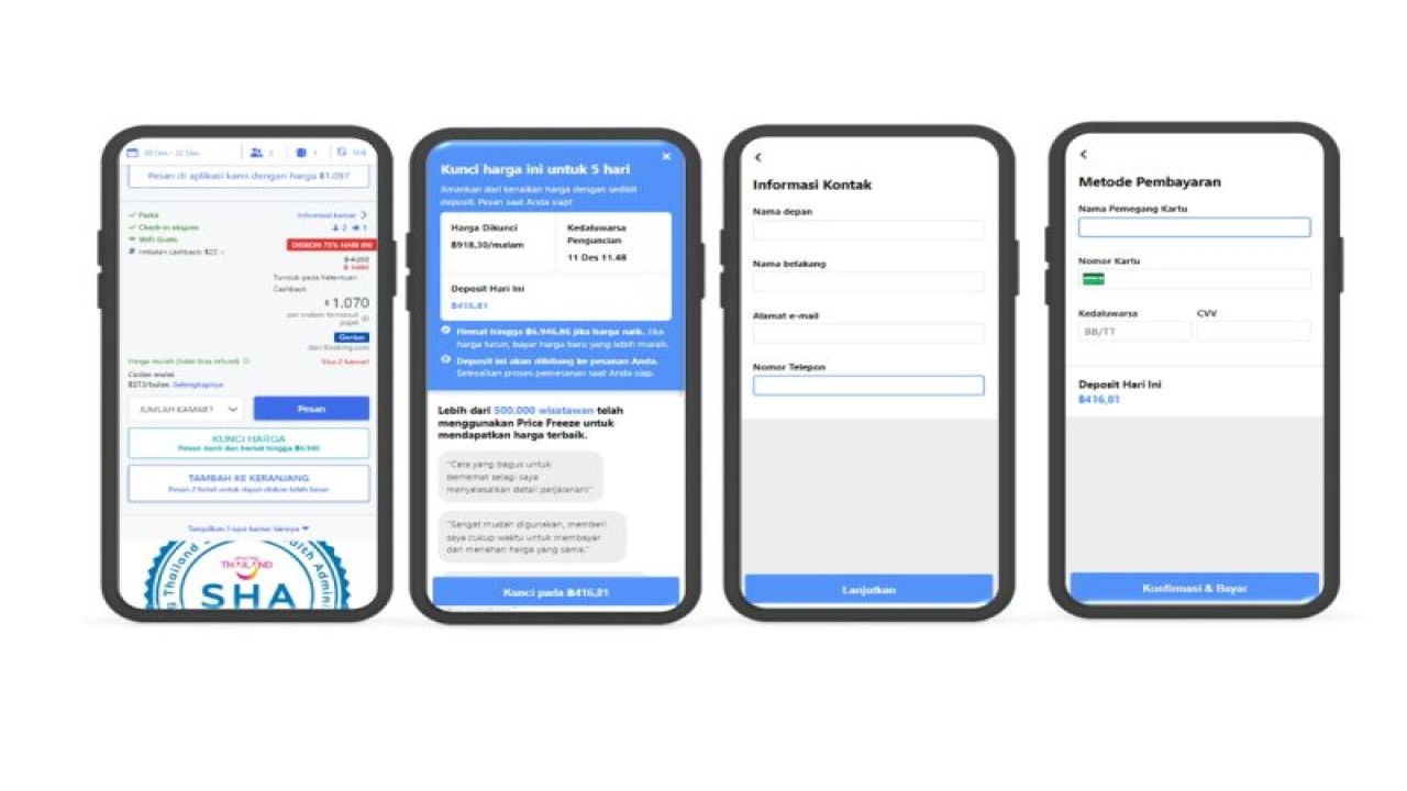 Tampilan fitur baru “price freeze” di Agoda. (ANTARA/HO-Agoda)