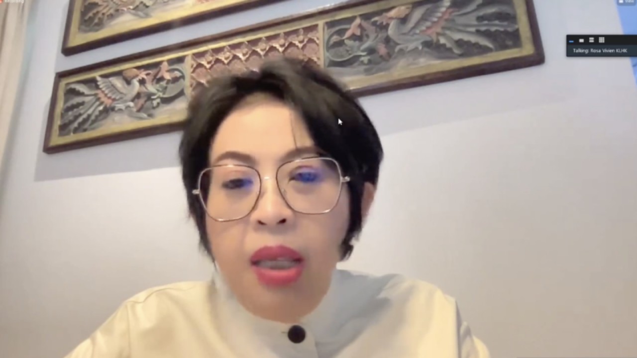 Tangkapan layar Dirjen PSLB3 KLHK Rosa Vivien Ratnawati dalam Bimbingan Teknis Optimalisasi Pengelolaan Limbah Non-B3, diikuti dari Jakarta, Kamis (8/12/2022) (ANTARA/Prisca Triferna)
