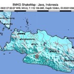 Titik gempa M5,8 itu berbasis di Kota Sukabumi, Jabar, Kamis, pukul 07.50 WIB. ANTARA/HO/BMKG-1670467406