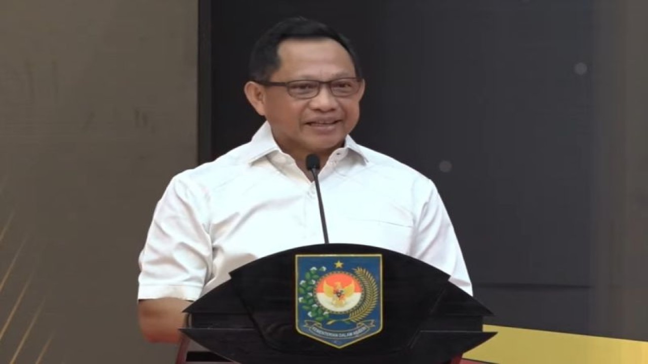 Tangkapan layar Mendagri Tito Karnavian pada Innovative Government Award (IGA) 2022 di Jakarta, Jumat (23-12-2022). ANTARA/Boyke Ledy Watra