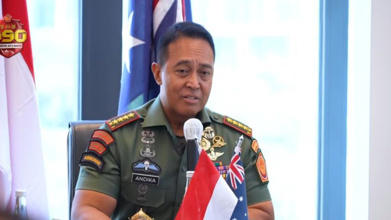 Tangkapan layar Panglima TNI Jenderal TNI Andika Perkasa. (ANTARA/Muhammad Zulfikar).