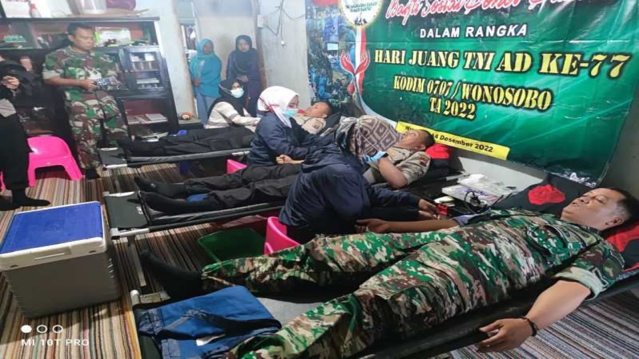 Kodim Wonosobo menggelar donor darah dalam Peringatan Hari Juang TNI Angkatan Darat. ANTARA/HO-Kodim Wonosobo
