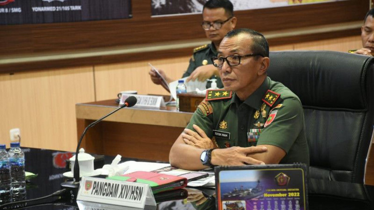 Pangdam XIV/Hasanuddin Mayjen TNI Totok Imam Santoso. ANTARA/HO/Pendam XIV/Hasanuddin