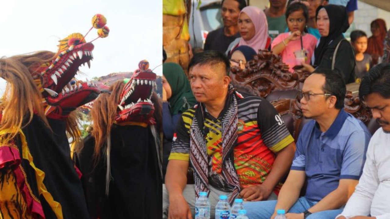 Bupati Bangka Tengah Algafry saat menghadiri kegiatan kesenian Kuda Lumping Ponorogo, Selasa (17/1) (ANTARA/Ahmadi)